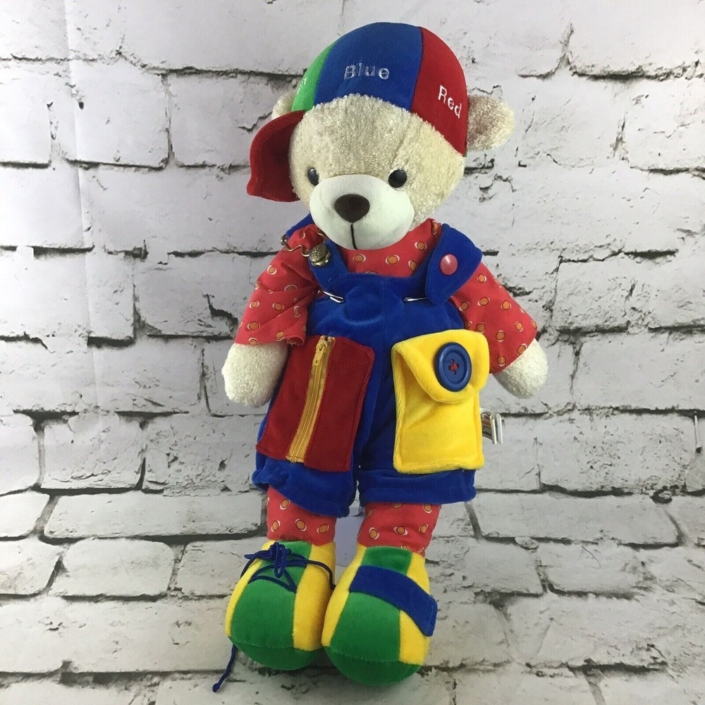 Timothy The Teaching Teddy Bear 18" Plush Toy‎ Zip Button Tie Snap Developmental